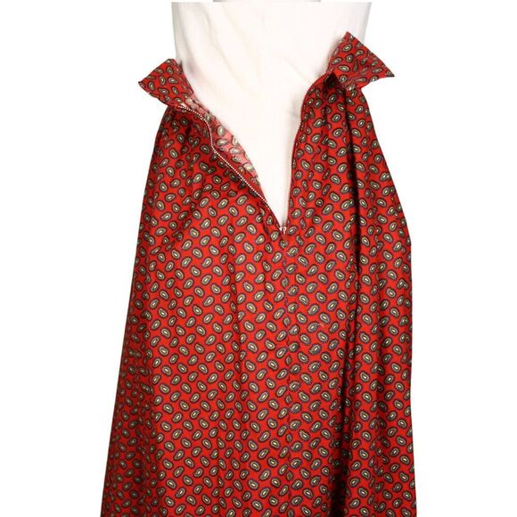 Vintage Maxi Skirt Red Paisley Cranston Print Works Fabric Size M W30 - Hey Viv - Picture 4 of 5